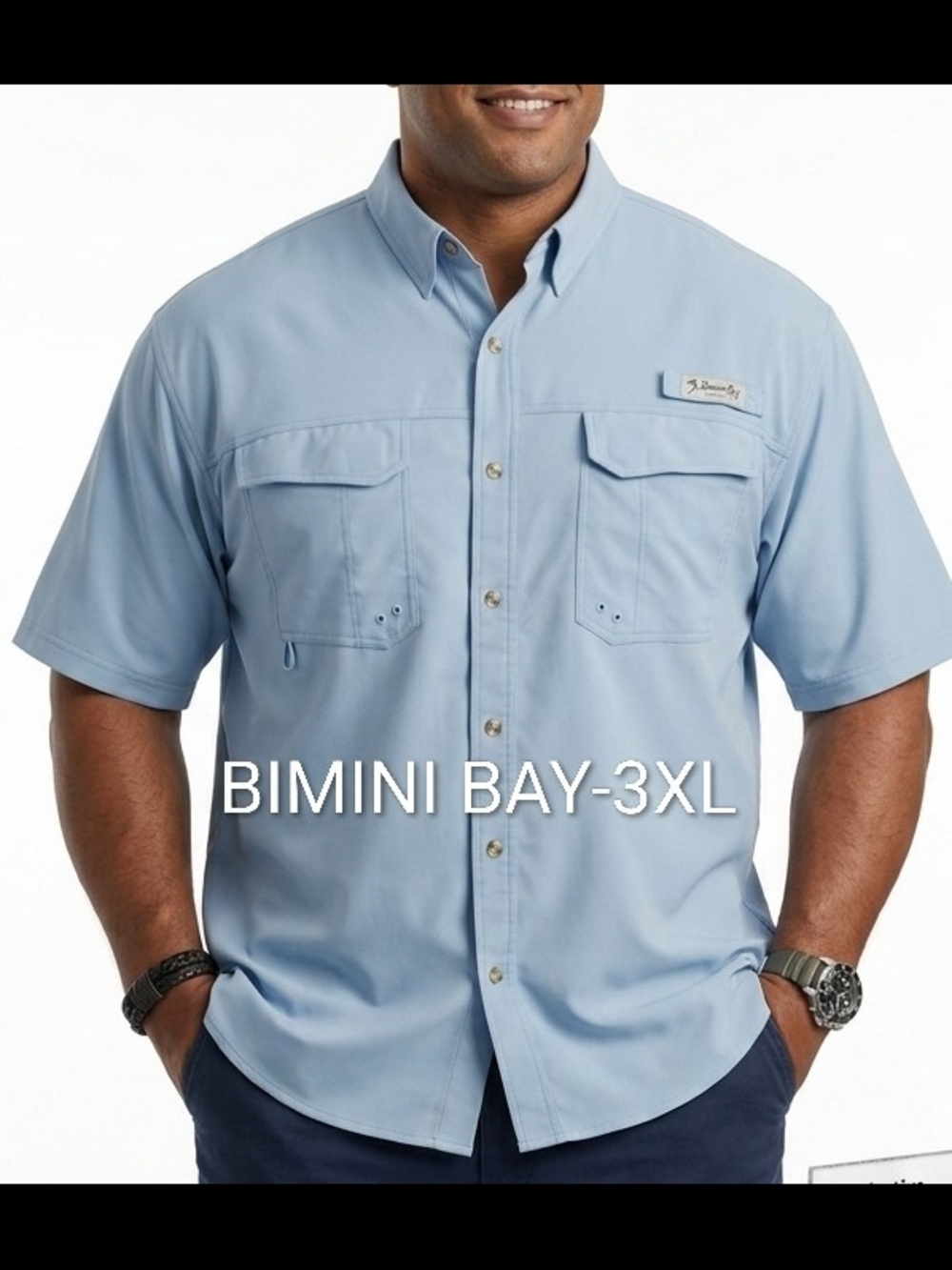 Bimini Bay Men’s Short Sleeve Button-Up Fishing Shirt